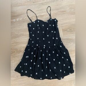 Zara Black Floral Mini Dress Size S